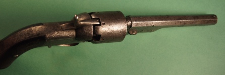 top view of 1850 pistol with octagonal barrel