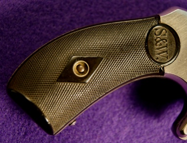 hard rubber grips have the block letters of S&W