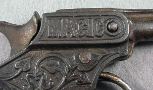 19th century .22 blanks, boy's cap pistol named Magic