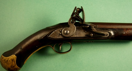 close up of British Sea Service Pistol from 1754-1800